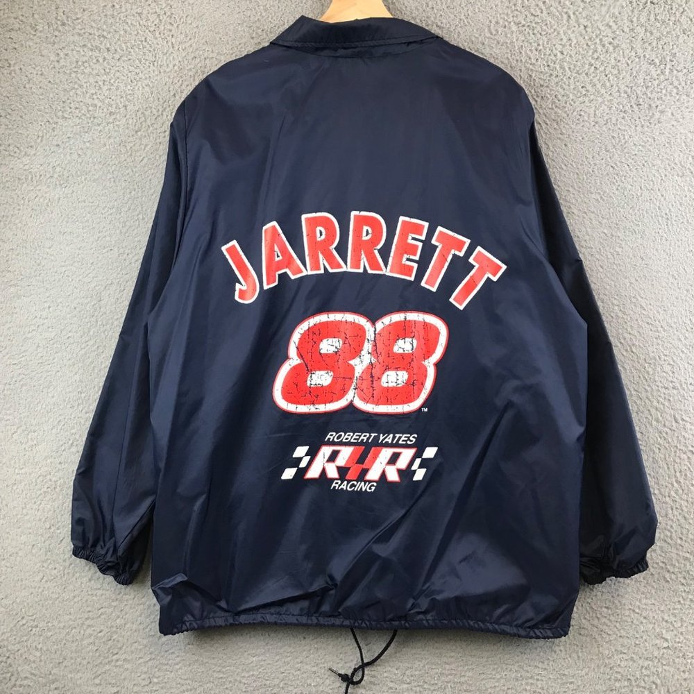 Dale Jarrett Ford Stock Car Racing Jacket Blue Windbreaker size L